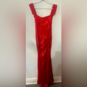 Red sequence dress XL